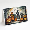 Trick or Treaters Spooky Halloween Greeting Cards Pack of 8 Blank Cards with Envelopes Whimsical A7 Size 5x7