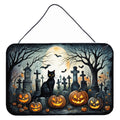Black Cat Spooky Halloween Wall or Door Hanging Prints Aluminum Metal Sign Kitchen Wall Bar Bathroom Plaque Home Decor, 8HX12W, Multicolor