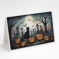 Black Cat Spooky Halloween Greeting Cards Pack of 8 Blank Cards with Envelopes Whimsical A7 Size 5x7