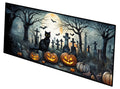 Black Cat Spooky Halloween Runner Mat 28x58 Front Door Mat Indoor Outdoor Rugs for Entryway Hallway Foyer Non Slip Washable Wide Doormat