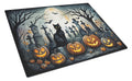 Black Cat Spooky Halloween Cutting Board Tempered Glass Kitchen Cutting Surface, Heat Resistant Chopping, Non-Slip Feet, Food Prep & Serving