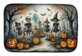 Calacas Skeletons Spooky Halloween Dish Drying Mat Absorbent Dish Drying Mat Pad for Kitchen Counter Dish Drainer Mat for Countertop, 14 x 21", Multicolor