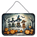 Calacas Skeletons Spooky Halloween Wall or Door Hanging Prints Aluminum Metal Sign Kitchen Wall Bar Bathroom Plaque Home Decor, 8HX12W, Multicolor