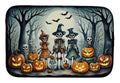 Calacas Skeletons Spooky Halloween Dish Drying Mat Absorbent Dish Drying Mat Pad for Kitchen Counter Dish Drainer Mat for Countertop, 14 x 21", Multicolor