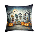 Calacas Skeletons Spooky Halloween Decorative Throw Pillow 14x14 Indoor Outdoor Accent Cushion, Fabric Cover with Insert for Sofa, Bed, Porch & Living Room