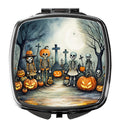 Calacas Skeletons Spooky Halloween Compact Mirror Decorative Travel Makeup Mirror for Women Girls Gifts Pocket Makeup Mirror Folding Handheld