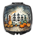 Calacas Skeletons Spooky Halloween Compact Mirror Decorative Travel Makeup Mirror for Women Girls Gifts Pocket Makeup Mirror Folding Handheld