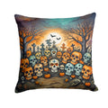 Calaveras Sugar Skulls Spooky Halloween Decorative Throw Pillow 14x14 Indoor Outdoor Accent Cushion, Fabric Cover with Insert for Sofa, Bed, Porch & Living Room