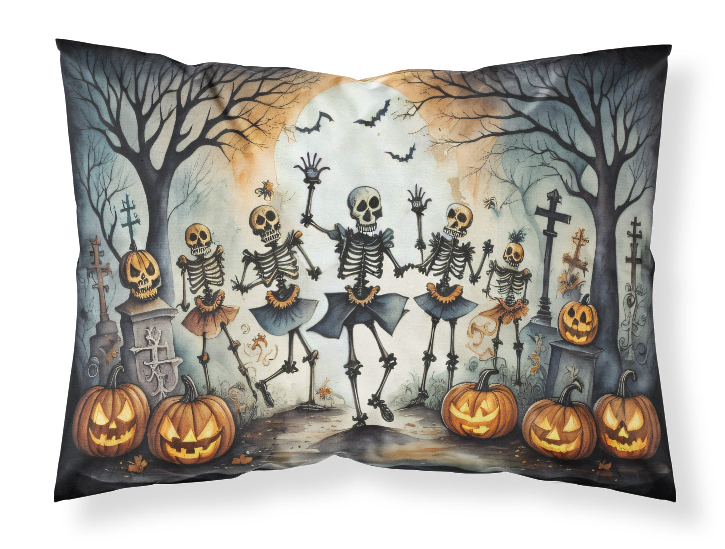Dancing Skeletons Spooky Halloween Standard Pillowcase Lightweight Super Soft Easy Care Decorative Artwork Pillowcase, Standard