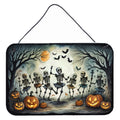 Dancing Skeletons Spooky Halloween Wall or Door Hanging Prints Aluminum Metal Sign Kitchen Wall Bar Bathroom Plaque Home Decor, 8HX12W, Multicolor