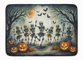 Dancing Skeletons Spooky Halloween Memory Foam Kitchen Mat Machine Washable Anti-Fatigue Cushion Comfort Bath or Kitchen Rug