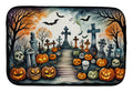 Day of the Dead Spooky Halloween Dish Drying Mat Absorbent Dish Drying Mat Pad for Kitchen Counter Dish Drainer Mat for Countertop, 14 x 21", Multicolor