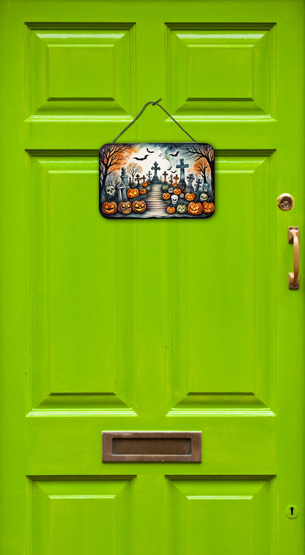 Day of the Dead Spooky Halloween Wall or Door Hanging Prints Aluminum Metal Sign Kitchen Wall Bar Bathroom Plaque Home Decor, 8HX12W, Multicolor