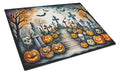 Day of the Dead Spooky Halloween Cutting Board Tempered Glass Kitchen Cutting Surface, Heat Resistant Chopping, Non-Slip Feet, Food Prep & Serving