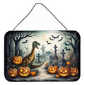 Dinosaurs Spooky Halloween Wall or Door Hanging Prints Aluminum Metal Sign Kitchen Wall Bar Bathroom Plaque Home Decor, 8HX12W, Multicolor