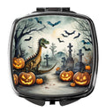 Dinosaurs Spooky Halloween Compact Mirror Decorative Travel Makeup Mirror for Women Girls Gifts Pocket Makeup Mirror Folding Handheld