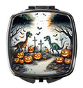 Dinosaurs Spooky Halloween Compact Mirror Decorative Travel Makeup Mirror for Women Girls Gifts Pocket Makeup Mirror Folding Handheld