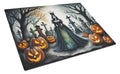 Evil Queen Spooky Halloween Cutting Board Tempered Glass Kitchen Cutting Surface, Heat Resistant Chopping, Non-Slip Feet, Food Prep & Serving
