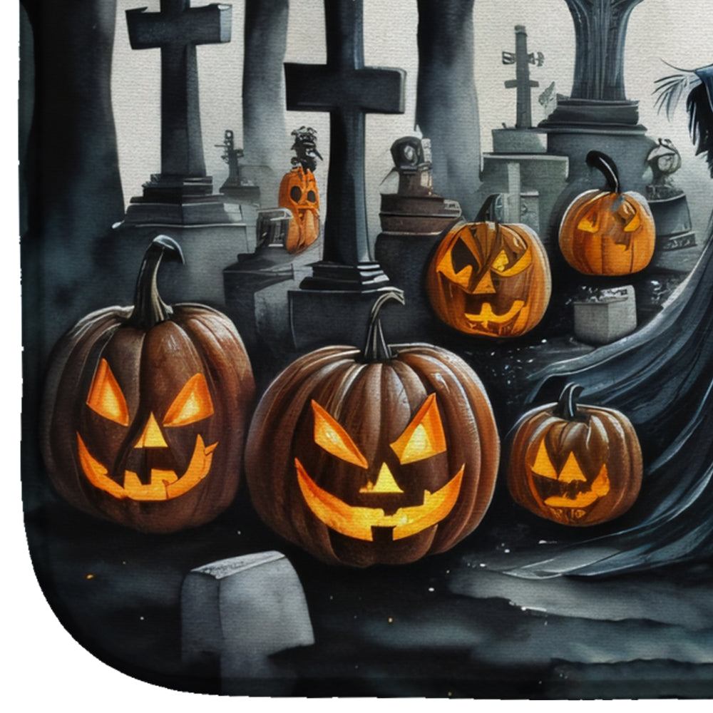 Evil Queen Spooky Halloween Dish Drying Mat Absorbent Dish Drying Mat Pad for Kitchen Counter Dish Drainer Mat for Countertop, 14 x 21", Multicolor