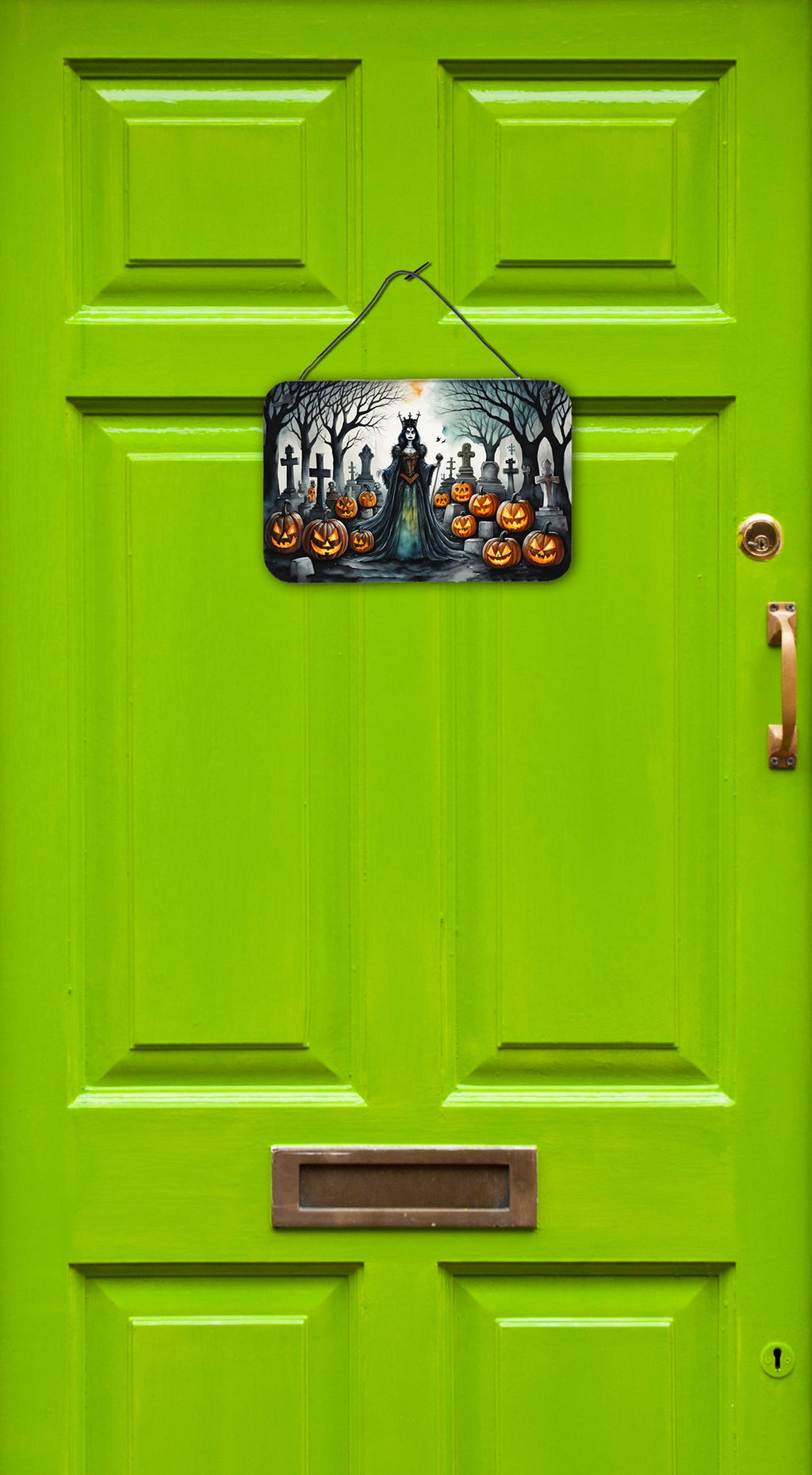 Evil Queen Spooky Halloween Wall or Door Hanging Prints Aluminum Metal Sign Kitchen Wall Bar Bathroom Plaque Home Decor, 8HX12W, Multicolor