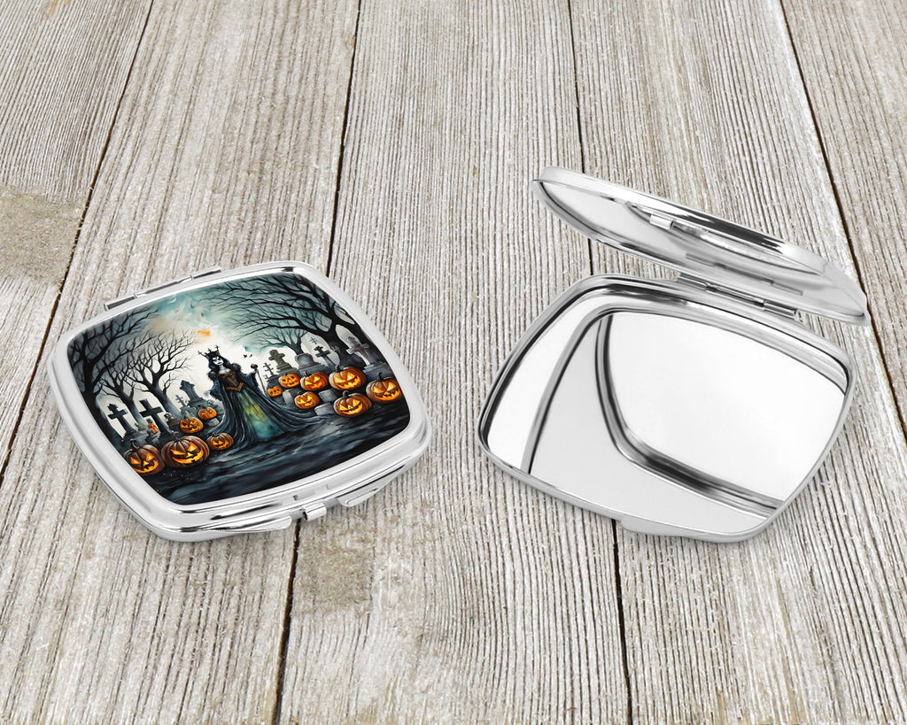 Evil Queen Spooky Halloween Compact Mirror Decorative Travel Makeup Mirror for Women Girls Gifts Pocket Makeup Mirror Folding Handheld