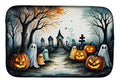 Ghosts Spooky Halloween Dish Drying Mat Absorbent Dish Drying Mat Pad for Kitchen Counter Dish Drainer Mat for Countertop, 14 x 21", Multicolor