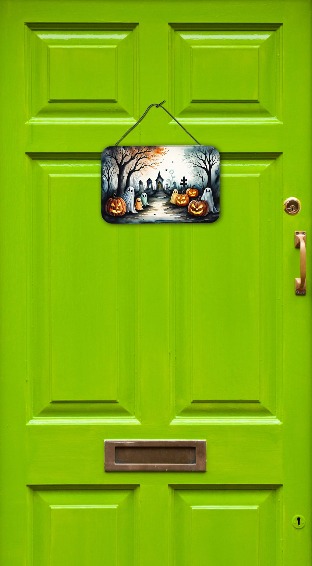 Ghosts Spooky Halloween Wall or Door Hanging Prints Aluminum Metal Sign Kitchen Wall Bar Bathroom Plaque Home Decor, 8HX12W, Multicolor