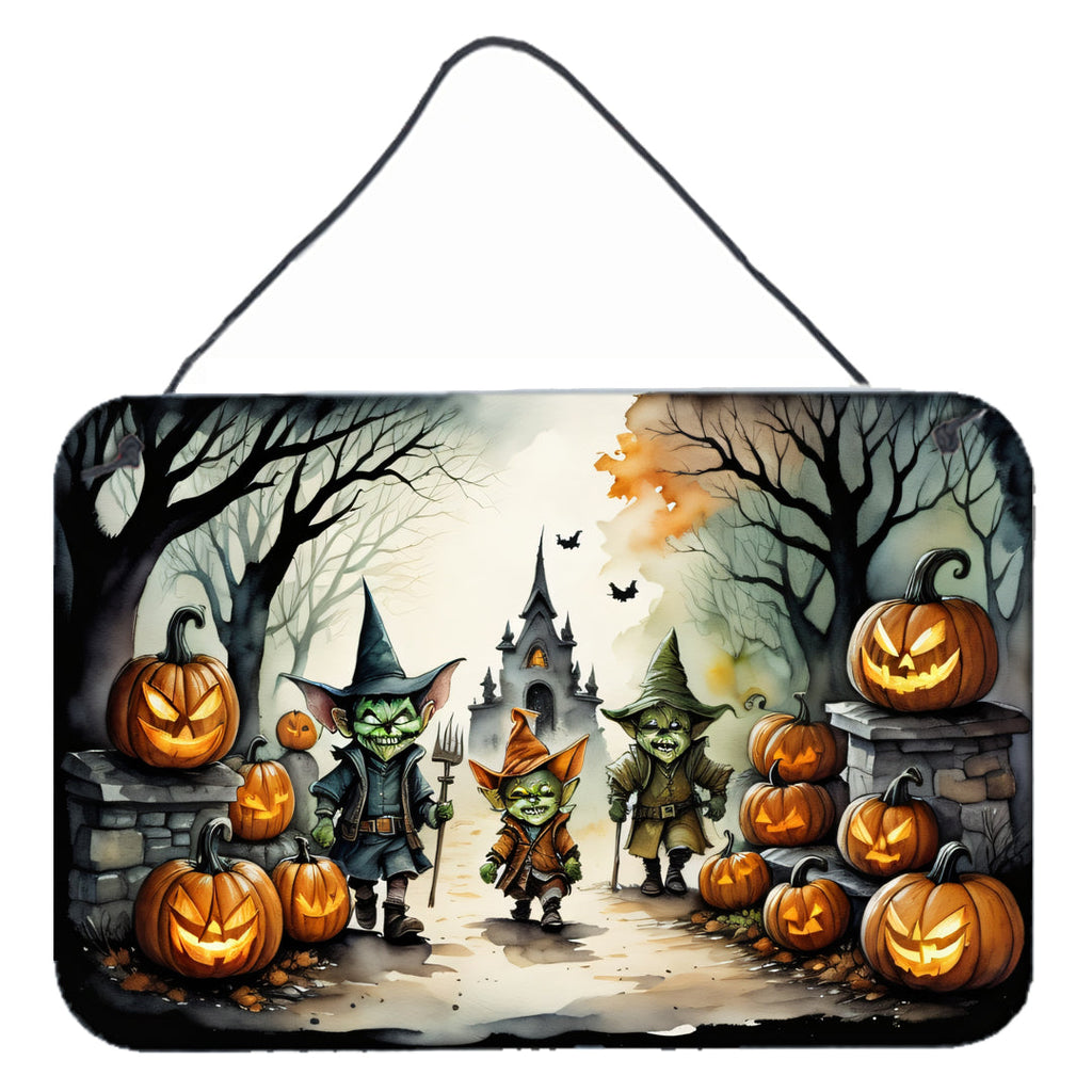 Goblins Spooky Halloween Wall or Door Hanging Prints Aluminum Metal Sign Kitchen Wall Bar Bathroom Plaque Home Decor, 8HX12W, Multicolor