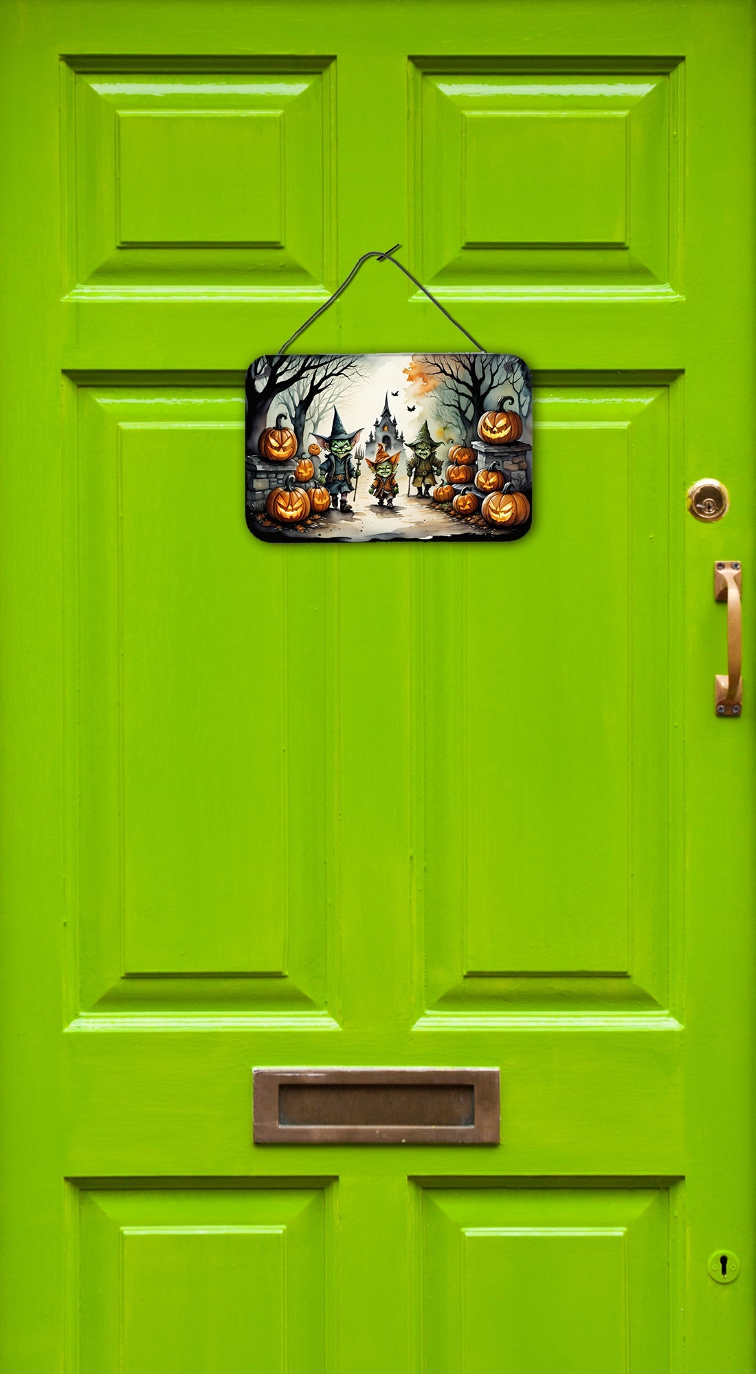 Goblins Spooky Halloween Wall or Door Hanging Prints Aluminum Metal Sign Kitchen Wall Bar Bathroom Plaque Home Decor, 8HX12W, Multicolor