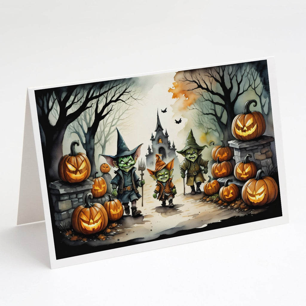 Goblins Spooky Halloween Greeting Cards Pack of 8 Blank Cards with Envelopes Whimsical A7 Size 5x7