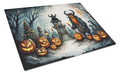 Krampus The Christmas Demon Spooky Halloween Cutting Board Tempered Glass Kitchen Cutting Surface, Heat Resistant Chopping, Non-Slip Feet, Food Prep & Serving