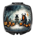 Krampus The Christmas Demon Spooky Halloween Compact Mirror Decorative Travel Makeup Mirror for Women Girls Gifts Pocket Makeup Mirror Folding Handheld