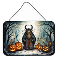 Krampus The Christmas Demon Spooky Halloween Wall or Door Hanging Prints Aluminum Metal Sign Kitchen Wall Bar Bathroom Plaque Home Decor, 8HX12W, Multicolor