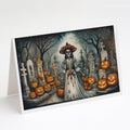 La Catrina Skeleton Spooky Halloween Greeting Cards Pack of 8 Blank Cards with Envelopes Whimsical A7 Size 5x7