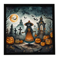 La Llorona Skeleton Spooky Halloween Framed Metal Print Bathroom, Kitchen, Office, Home Decor Wall Art Ready to Hang, Square, 8X8