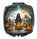 La Llorona Skeleton Spooky Halloween Compact Mirror Decorative Travel Makeup Mirror for Women Girls Gifts Pocket Makeup Mirror Folding Handheld