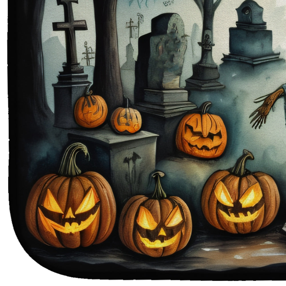 La Llorona Skeleton Spooky Halloween Dish Drying Mat Absorbent Dish Drying Mat Pad for Kitchen Counter Dish Drainer Mat for Countertop, 14 x 21", Multicolor
