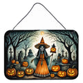 La Llorona Skeleton Spooky Halloween Wall or Door Hanging Prints Aluminum Metal Sign Kitchen Wall Bar Bathroom Plaque Home Decor, 8HX12W, Multicolor