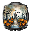 Marigold Spooky Halloween Compact Mirror Decorative Travel Makeup Mirror for Women Girls Gifts Pocket Makeup Mirror Folding Handheld