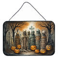 Mummies Spooky Halloween Wall or Door Hanging Prints Aluminum Metal Sign Kitchen Wall Bar Bathroom Plaque Home Decor, 8HX12W, Multicolor