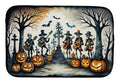 Mariachi Skeleton Band Spooky Halloween Dish Drying Mat Absorbent Dish Drying Mat Pad for Kitchen Counter Dish Drainer Mat for Countertop, 14 x 21", Multicolor