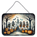 Mariachi Skeleton Band Spooky Halloween Wall or Door Hanging Prints Aluminum Metal Sign Kitchen Wall Bar Bathroom Plaque Home Decor, 8HX12W, Multicolor