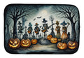 Mariachi Skeleton Band Spooky Halloween Dish Drying Mat Absorbent Dish Drying Mat Pad for Kitchen Counter Dish Drainer Mat for Countertop, 14 x 21", Multicolor