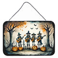 Mariachi Skeleton Band Spooky Halloween Wall or Door Hanging Prints Aluminum Metal Sign Kitchen Wall Bar Bathroom Plaque Home Decor, 8HX12W, Multicolor