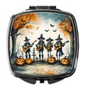 Mariachi Skeleton Band Spooky Halloween Compact Mirror Decorative Travel Makeup Mirror for Women Girls Gifts Pocket Makeup Mirror Folding Handheld