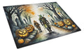 Orcs Spooky Halloween Cutting Board Tempered Glass Kitchen Cutting Surface, Heat Resistant Chopping, Non-Slip Feet, Food Prep & Serving