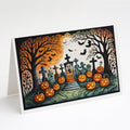 Papel Picado Skeletons Spooky Halloween Greeting Cards Pack of 8 Blank Cards with Envelopes Whimsical A7 Size 5x7