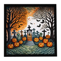 Papel Picado Skeletons Spooky Halloween Framed Metal Print Bathroom, Kitchen, Office, Home Decor Wall Art Ready to Hang, Square, 8X8