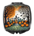 Papel Picado Skeletons Spooky Halloween Compact Mirror Decorative Travel Makeup Mirror for Women Girls Gifts Pocket Makeup Mirror Folding Handheld