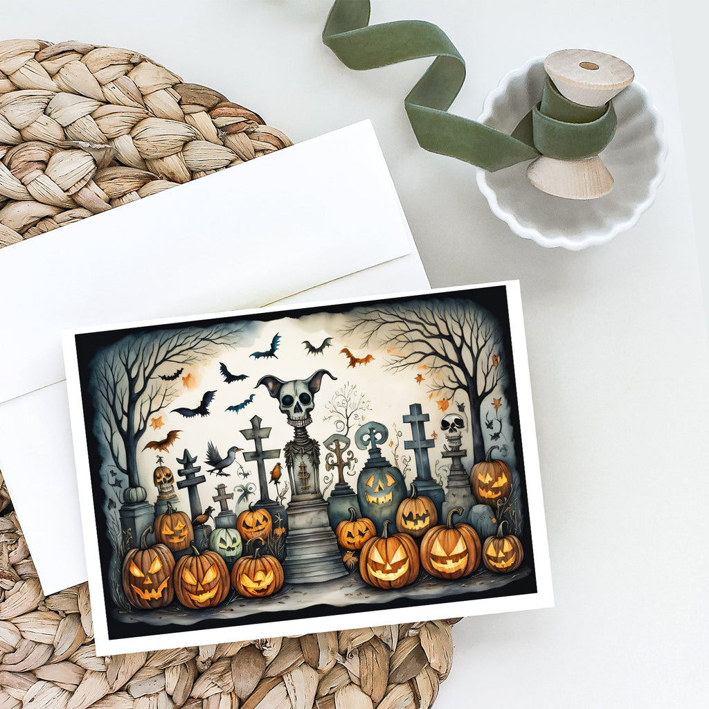 Pet Cemetery Spooky Halloween Greeting Cards Pack of 8 Blank Cards with Envelopes Whimsical A7 Size 5x7